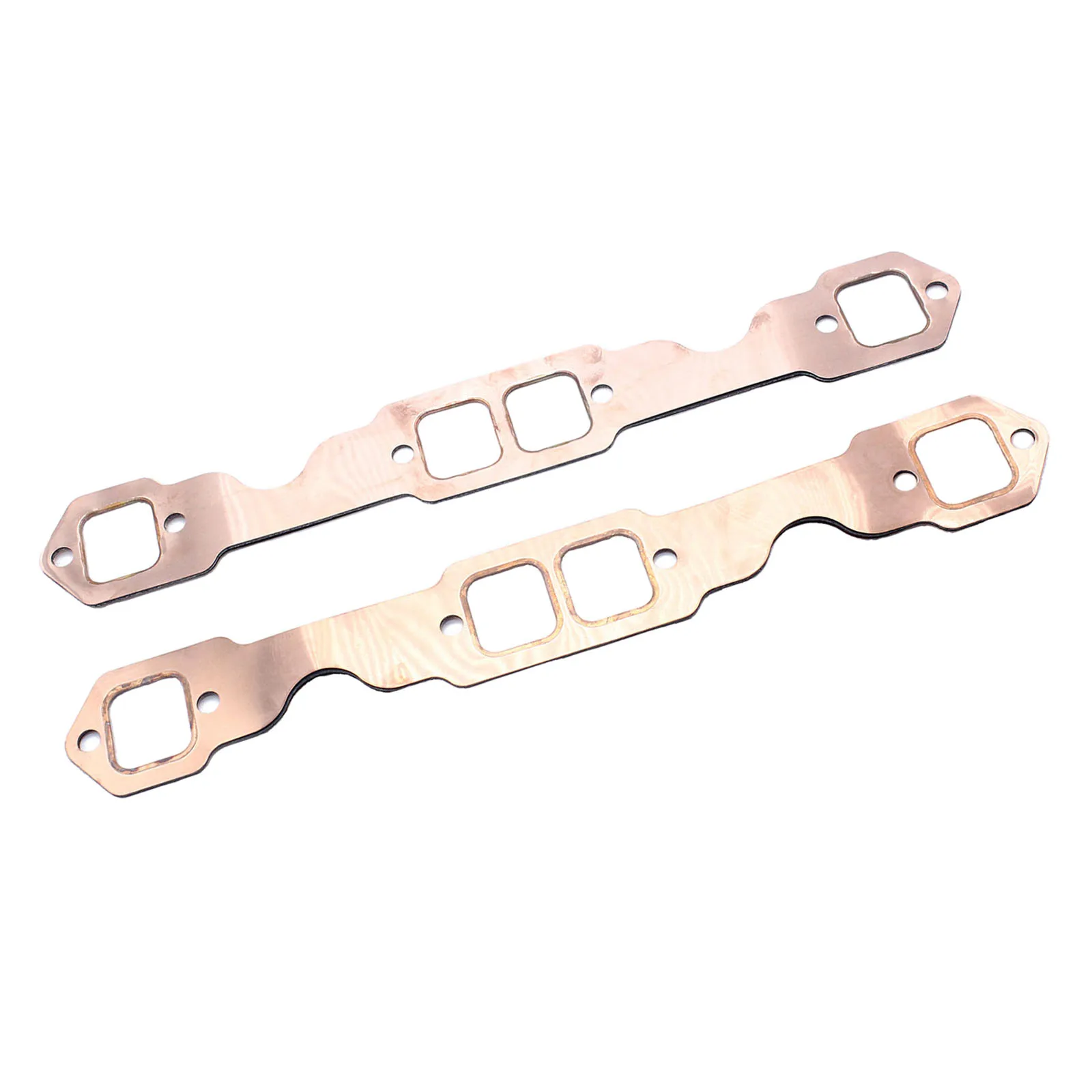 Square Port Copper Header Exhaust Gaskets Reusable Fit for SBC 327 305 350 383 2pcs Exhaust Gaskets 