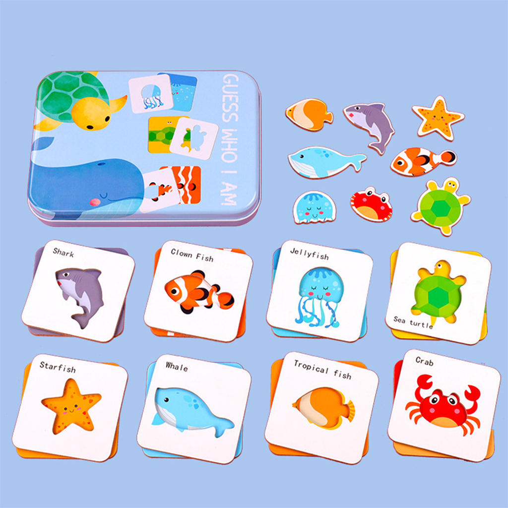 Fun Matching Game Flash Cards Jigsaw Peg Set Montessori Toys for Children