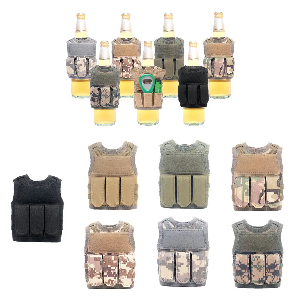 Beer Bottle Sleeve, Water Drinks Bottle Holder, Can Cooler Tin Cover, Bottles Opener Tools Storage Bag - Mini Vest Style