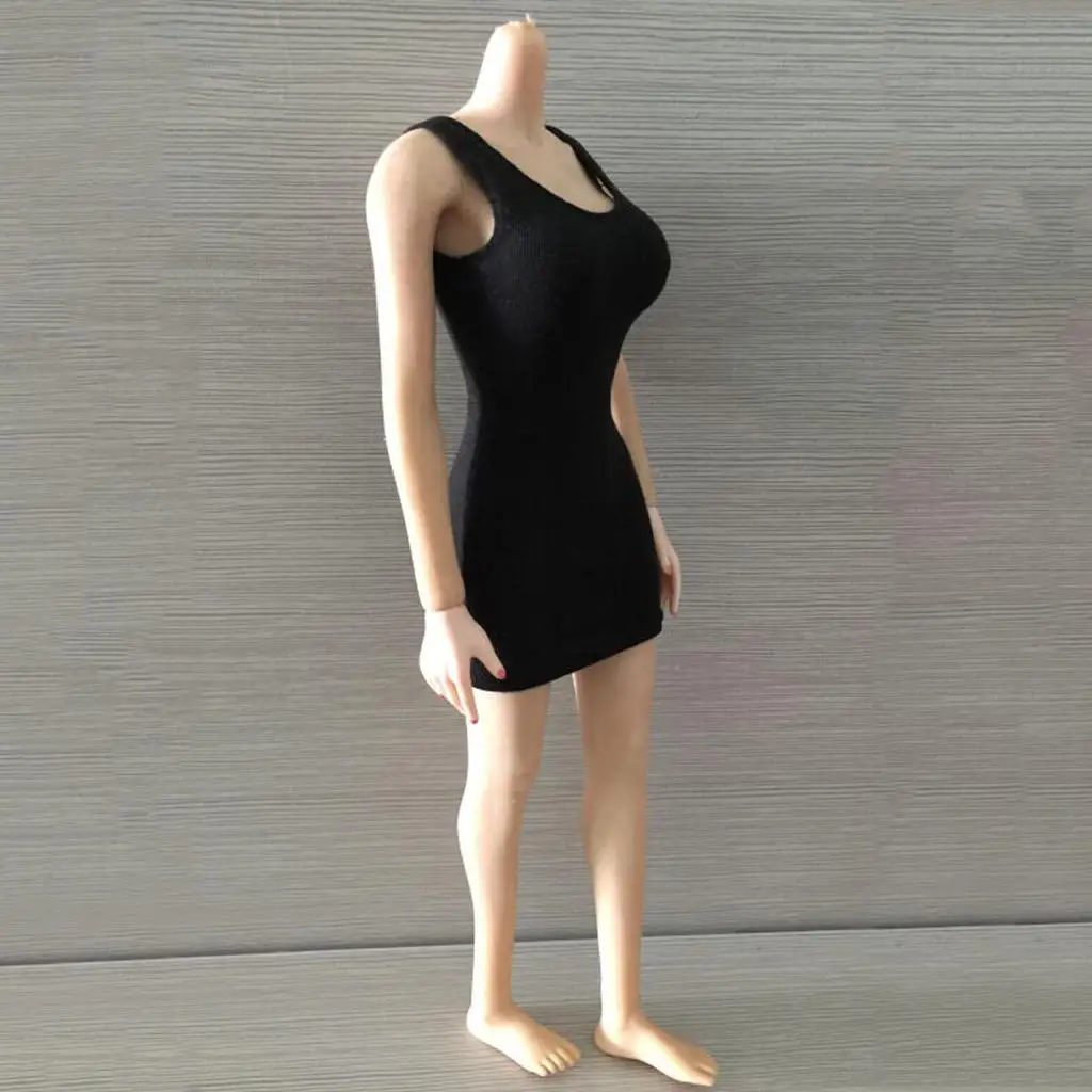 1/6  Package Hip Vest Dress Outfit for 12`` Large Bust Female Action Figure