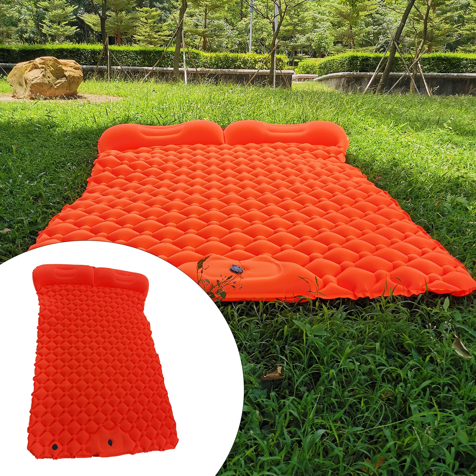 Sleeping Double Pad Inflatable Mat 2 Person Air Bed Cushion Mattress Hiking