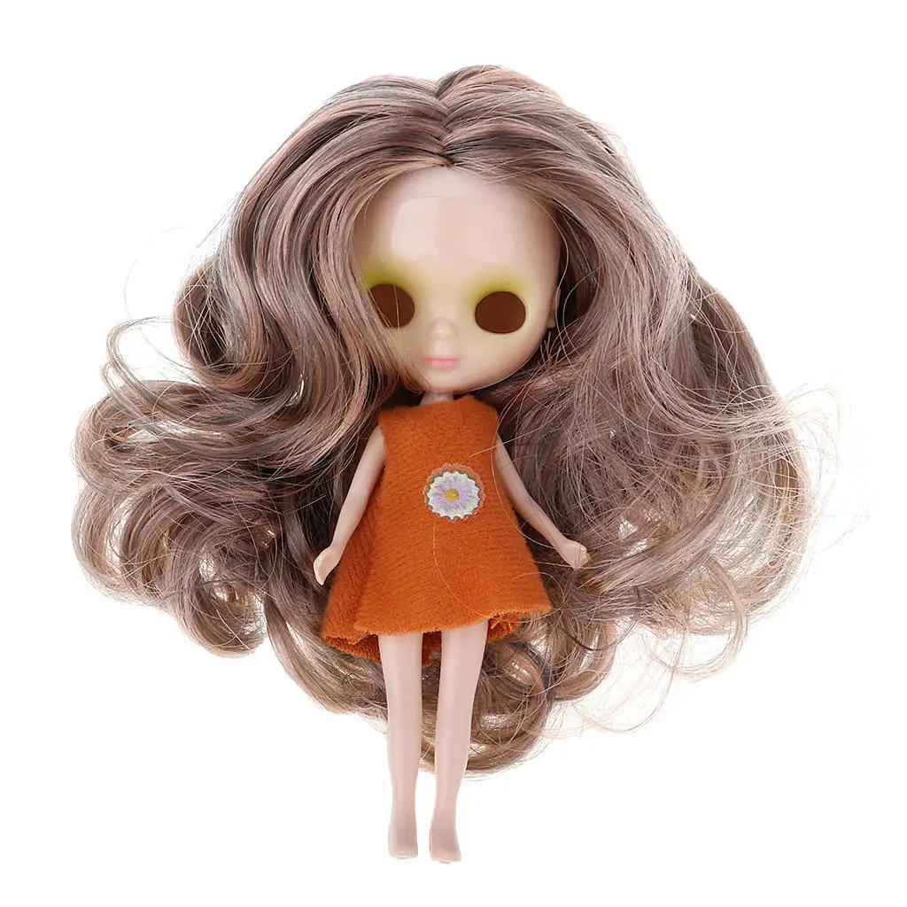 11cm Doll Makeup Faceplate Without Eyeball & Jointed Body for Mini Blythe