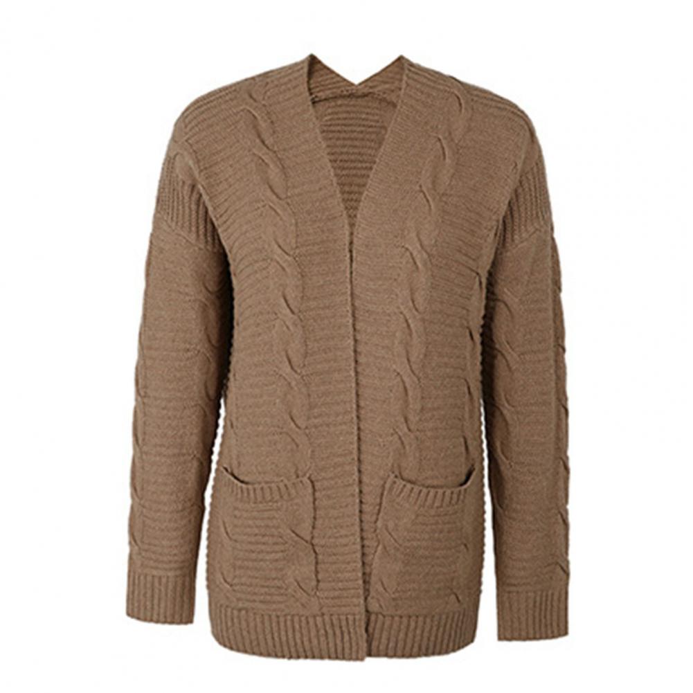 cardigan manches sulfet deux poches pour pull torsadé ouvert manteau en collection automne hiver