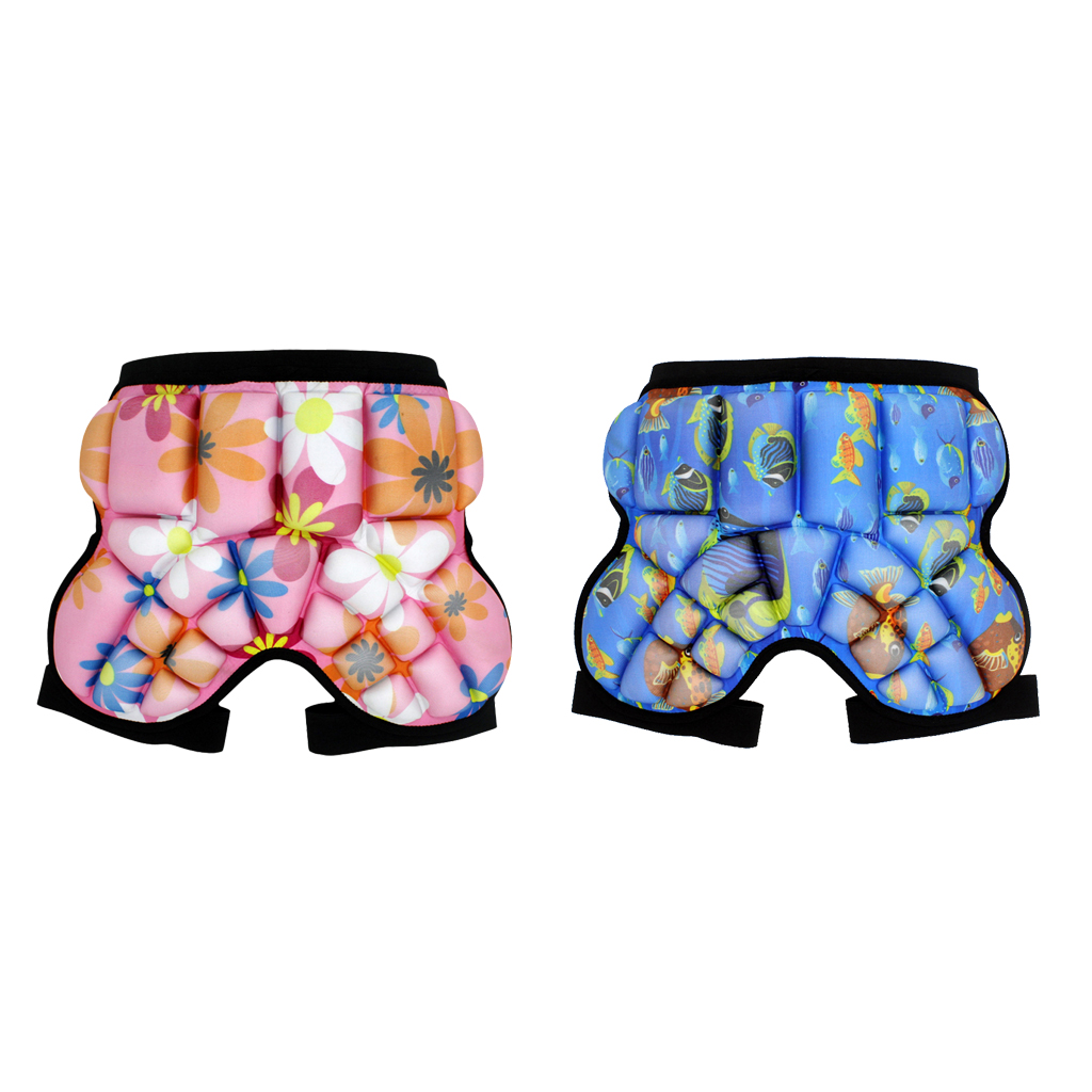 Kids Children Soft Hip Pad  Protector Protective Gear for Skiing Roller Skating Snow Boarding Cycling Outdoor Sports Pink Blue