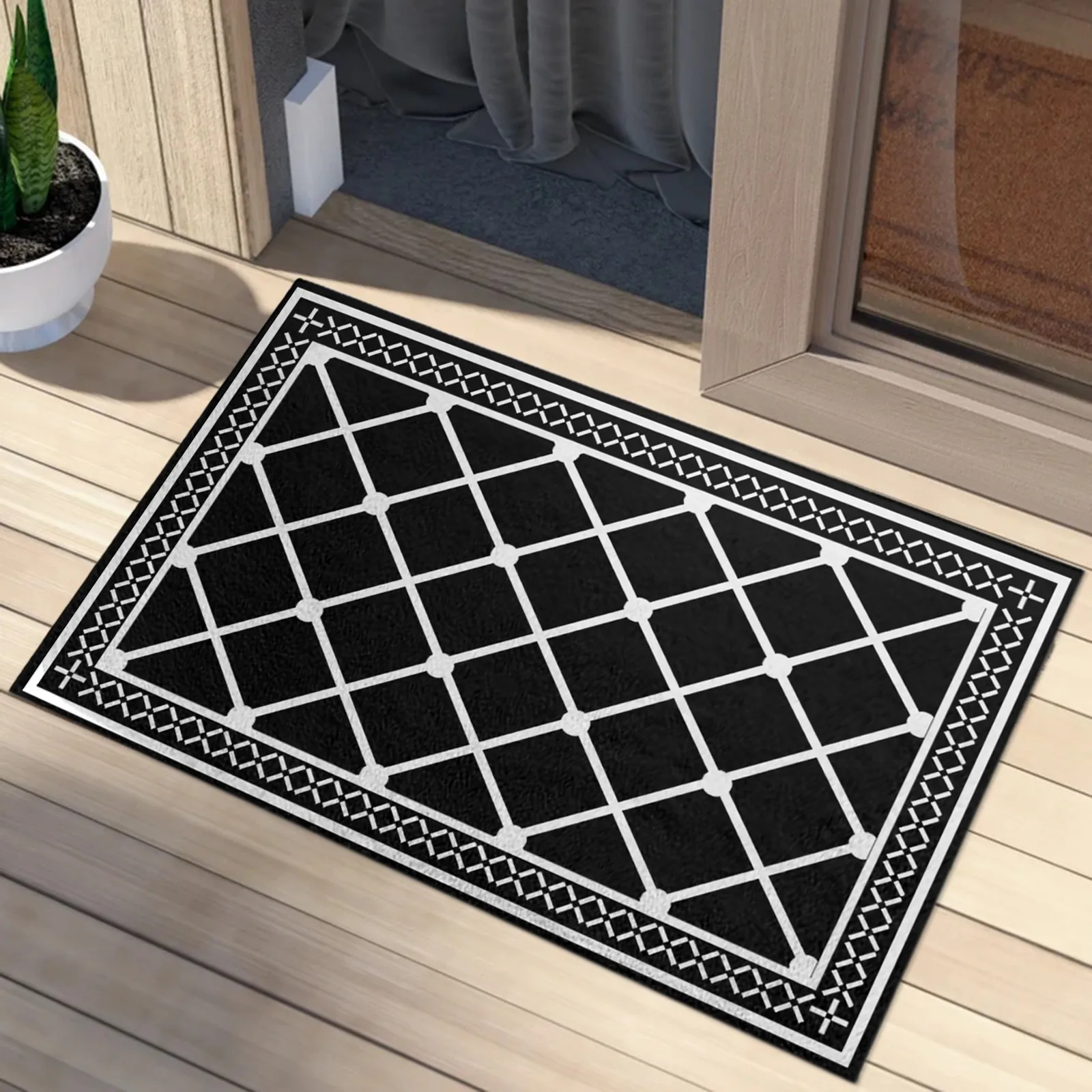 Details about   Luck Cat Doormat Floor Mat Non-Slip Carpet Rug Crystal Velvet Home Decor Vintage 