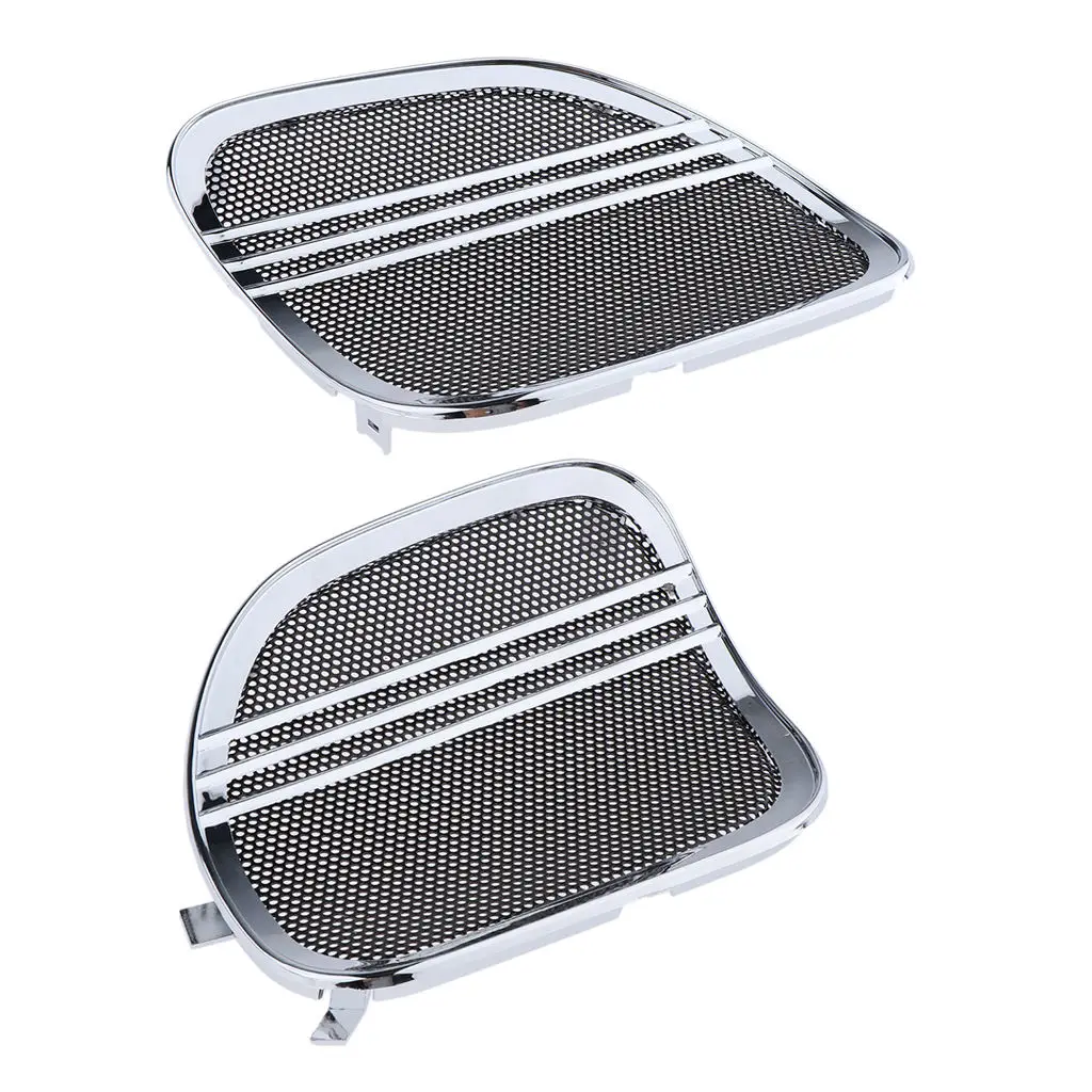 Tri-Line Speaker Grill Cover Trim for Harley Road Glide 2015-17 2018 Silver