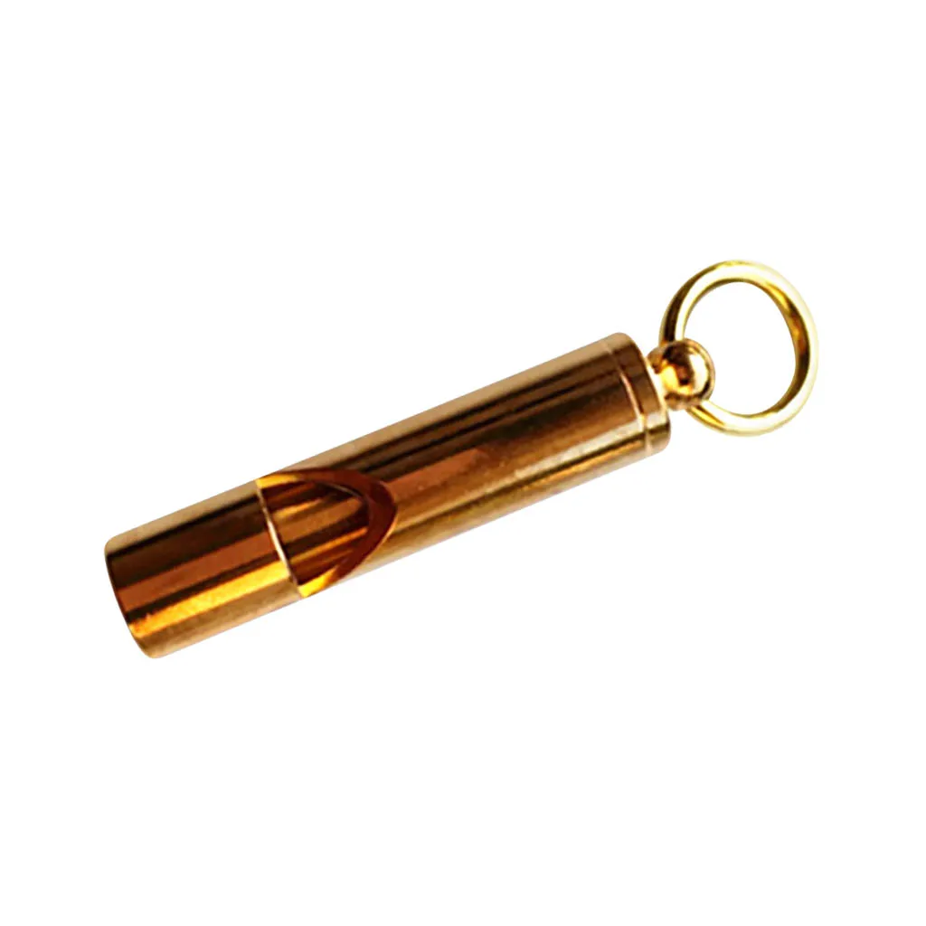 Solid Brass Whistle Emergency Whistle with Keyring for Camping Hiking Diving