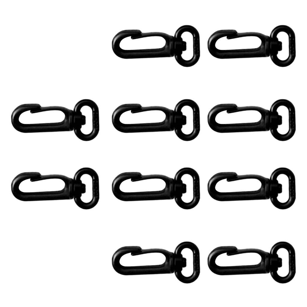 10 Pieces Strong Durable Plastic Swivel Spring Snap Hook Clip Fits 12mm Scuba Diving Webbing Strap Lanyard