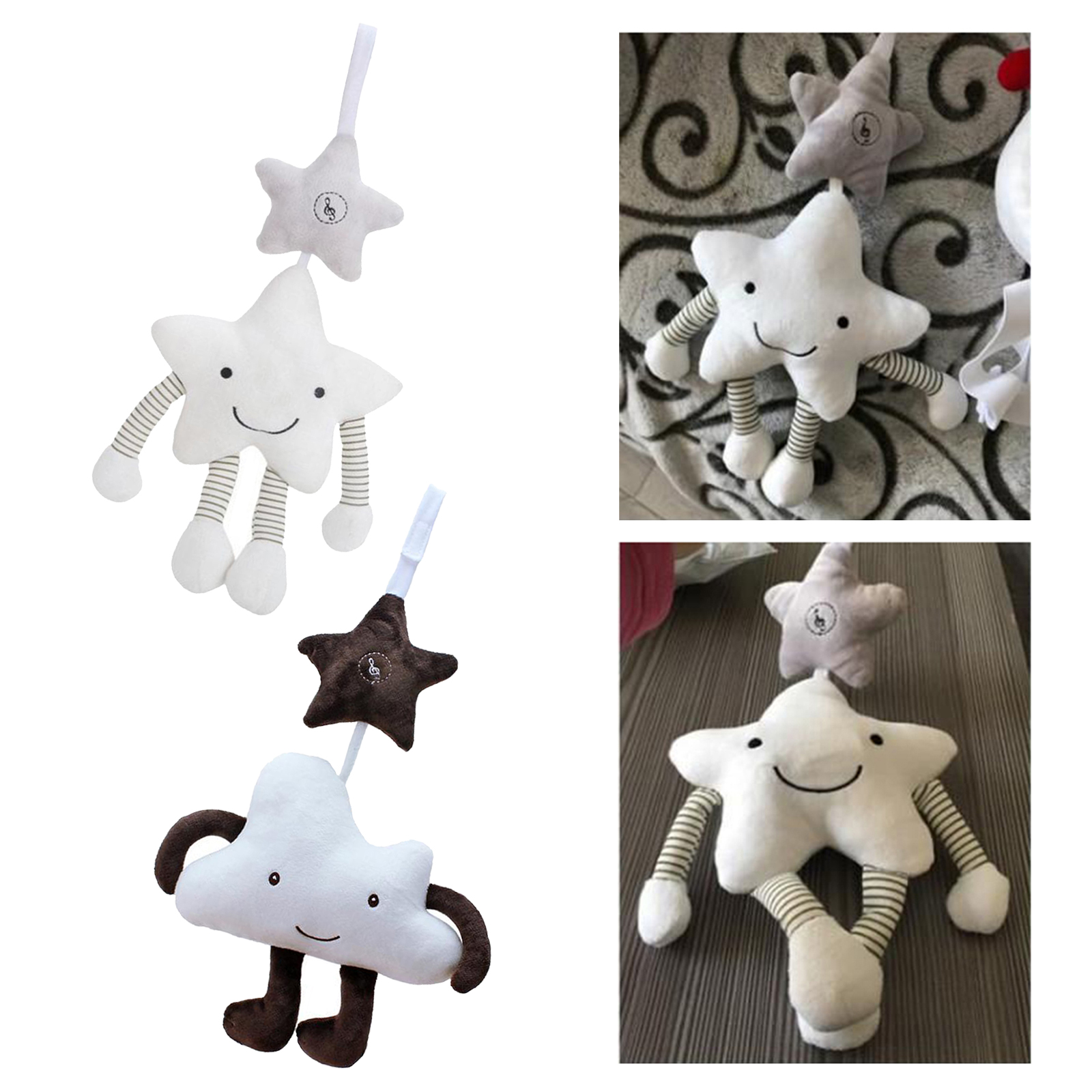 Baby Hanging Rattles Toys Soft Car Seat Stroller Plush Cartoon Toy Gifts