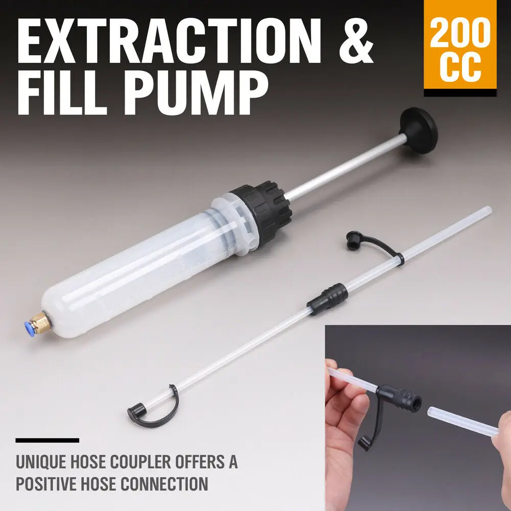 200cc Car Oil Fluid Extractor Pump Set Automotive Fluid Filling Syringe Delivery Bottle Manual Pump Car Oil Fluid Extractor