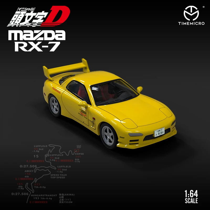 Timemicro 1:64 Dream Initial D Toyota Ae86 /mazda Rx7 Diecast 