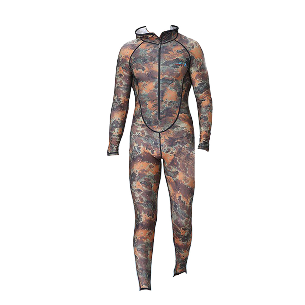 Camo Rashguard Long Sleeve for Women, Diving Snorkeling Surf Skin Full Suit Wetsuit Swimming Swimsuit Zip Front One Piece