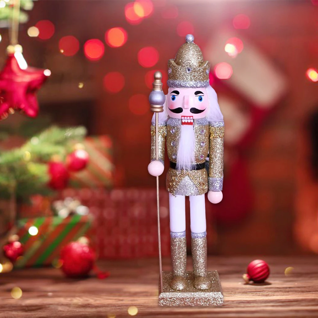 12 inch Wooden Nutcracker King Ornaments Christmas Decoration Figures Gift