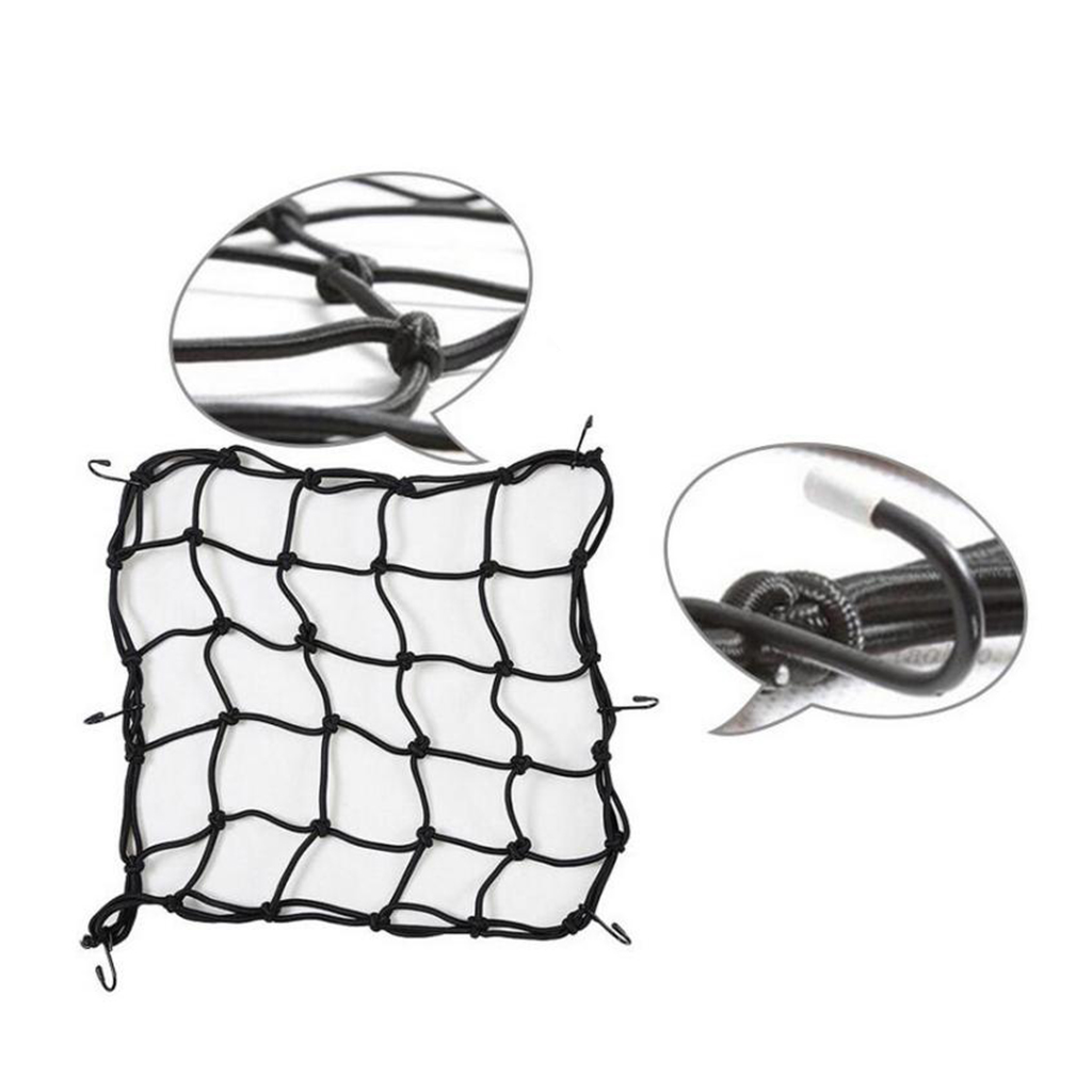 Black Cargo Net Motorcycle Luggage Tie Down Bungee Holder Tight Accessories