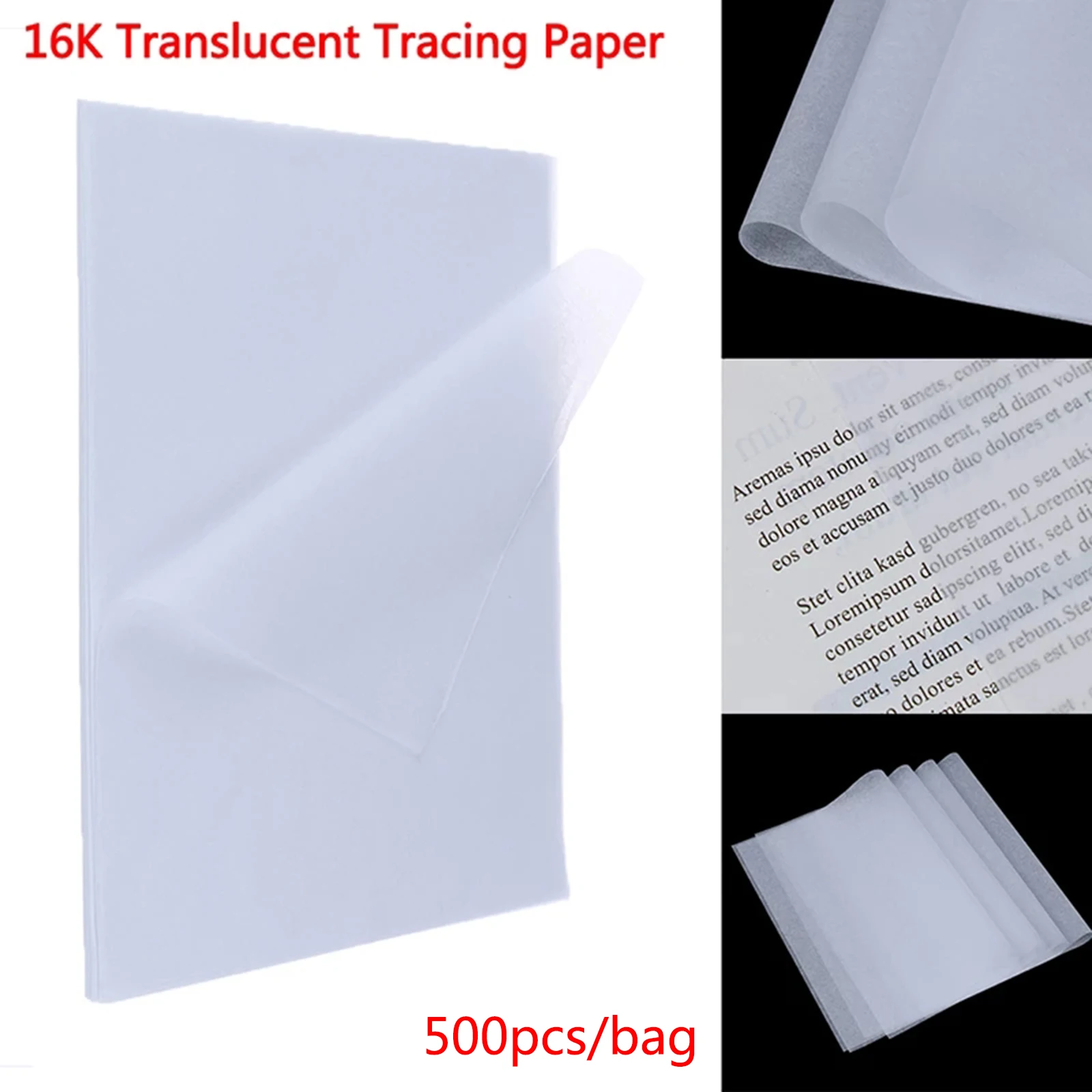 500x White Tracing Paper Copy Drawing Printing Sheet Clear Sketch Paper
