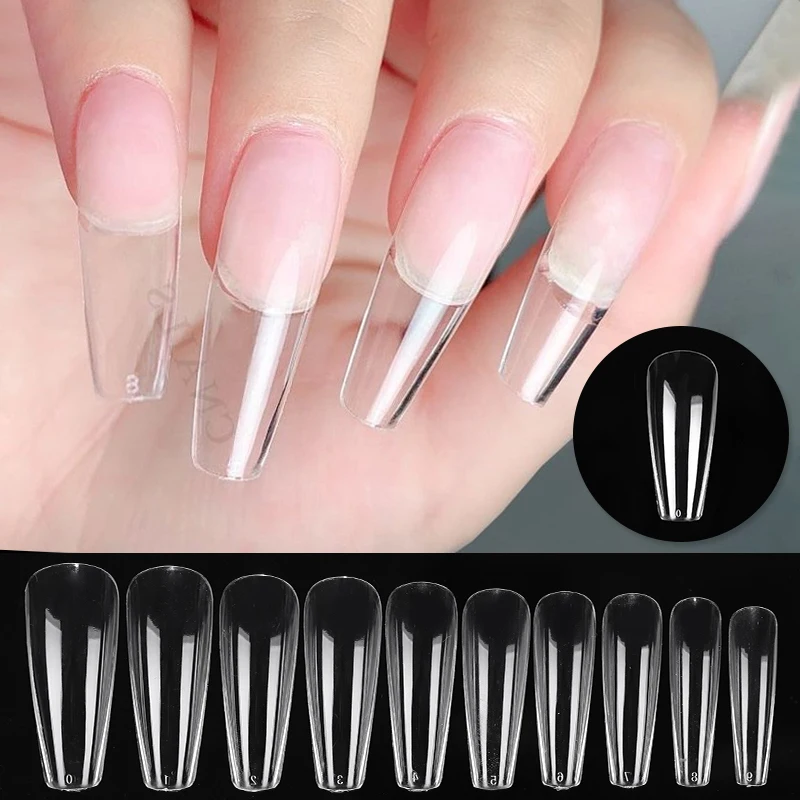 60pcs Clear False Nail Tips Acrylic Nails Full Cover Coffin Square French  Manicure Fake Quick Extension Mold Nail Art Tools False Nails AliExpress |  100pcs/box Quick Extension Full Cover Fake Nails Clear