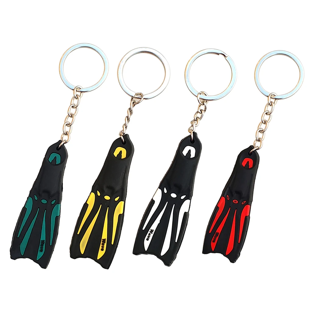 Diving Fin Key Chain Dive  Keychain Keyring Divers Key Ring Holder