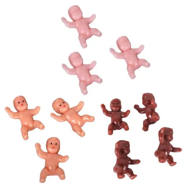 10Pcs Infants Toys 3cm Mini Plastic Baby Dolls for Baby Shower