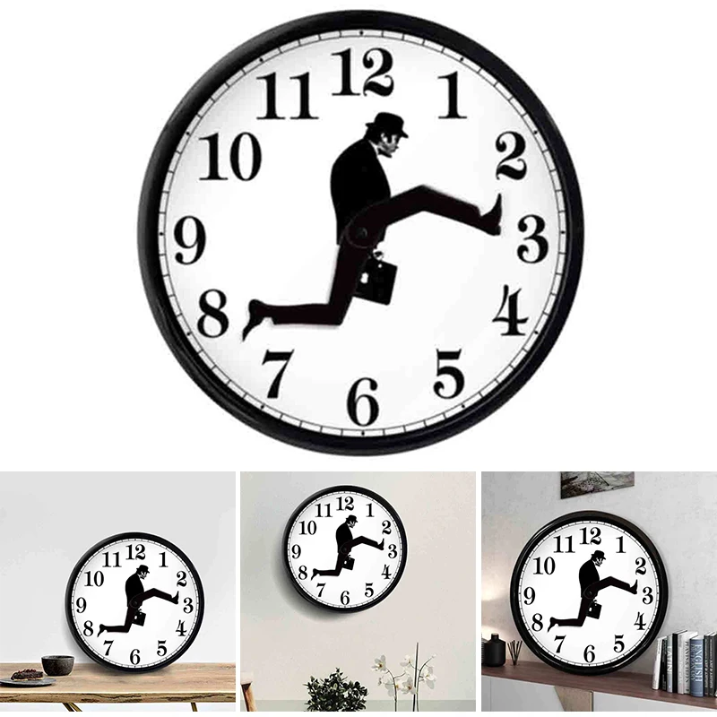 Monty Python Inspired Silly Walk Wall Clock Creative Silent Mute Clock Wall Art For Home Living Room Decoration