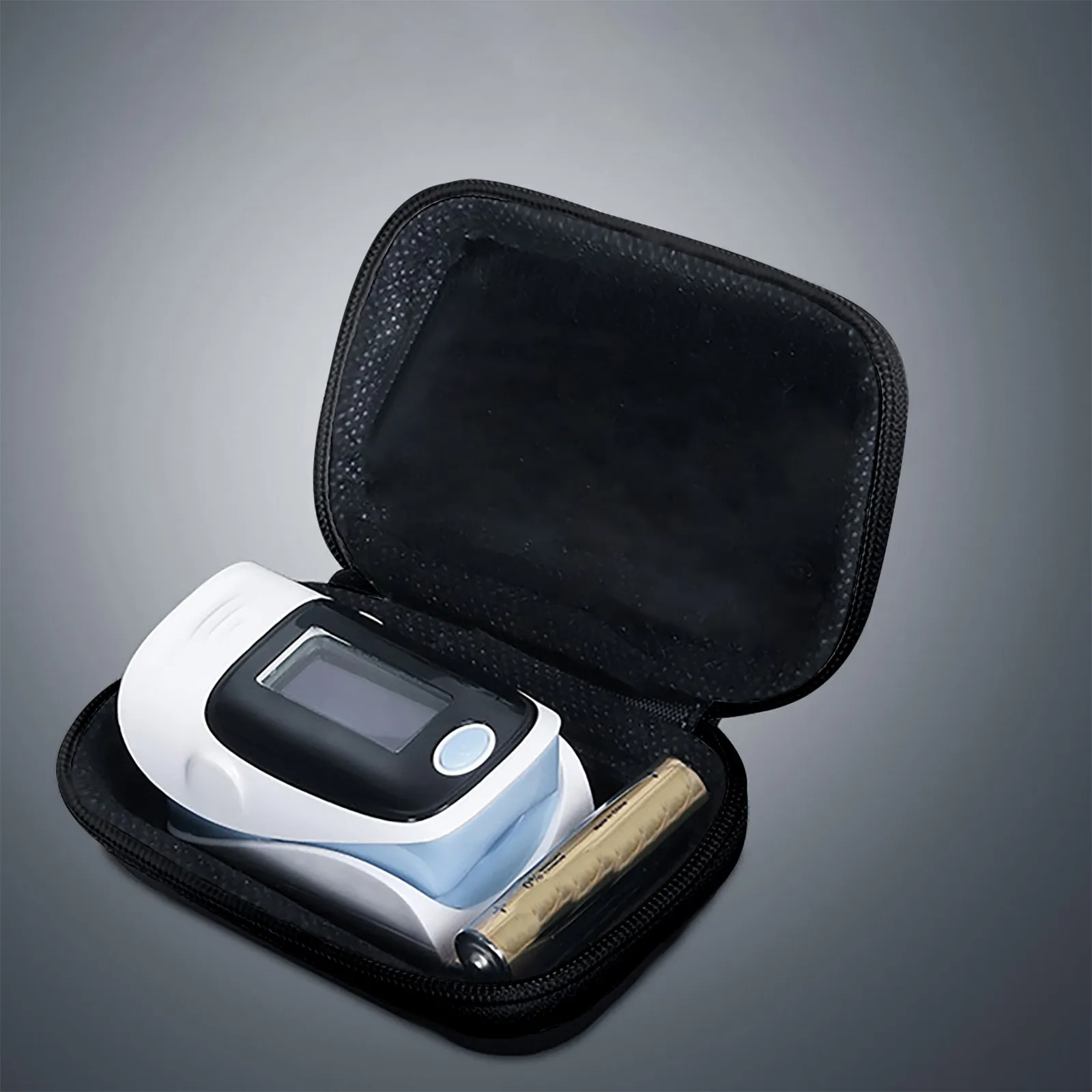 Finger Clip Type Blood Oxygen Saturation Box Portable Cover Case Storage Pack Protective Bag Black Liyes Applicable Oximeter Storage Bag 