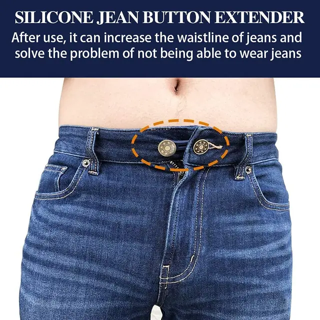 Pants Waist Extender Button for Men Women Waistband Extender for Jeans  Trousers with Finished Metal Button DIY Waist Adjustment