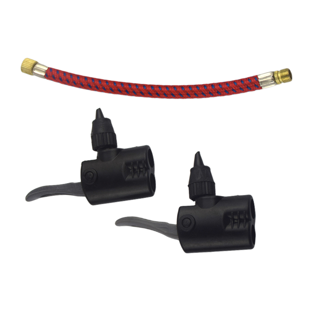 Nylon Pump Dual Head Schrader Presta Valve Extension Hose Extender Tube Adapter