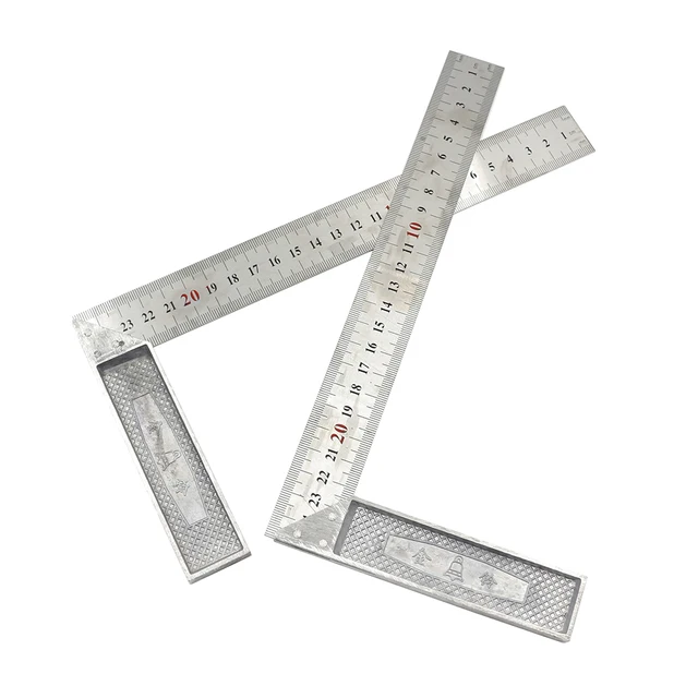 IIVVERR 90 Degree Metal L-Square Angle Ruler 130mm x 305mm (Regla de ángulo  cuadrado de metal de 90 grados L 130 mm x 305 mm