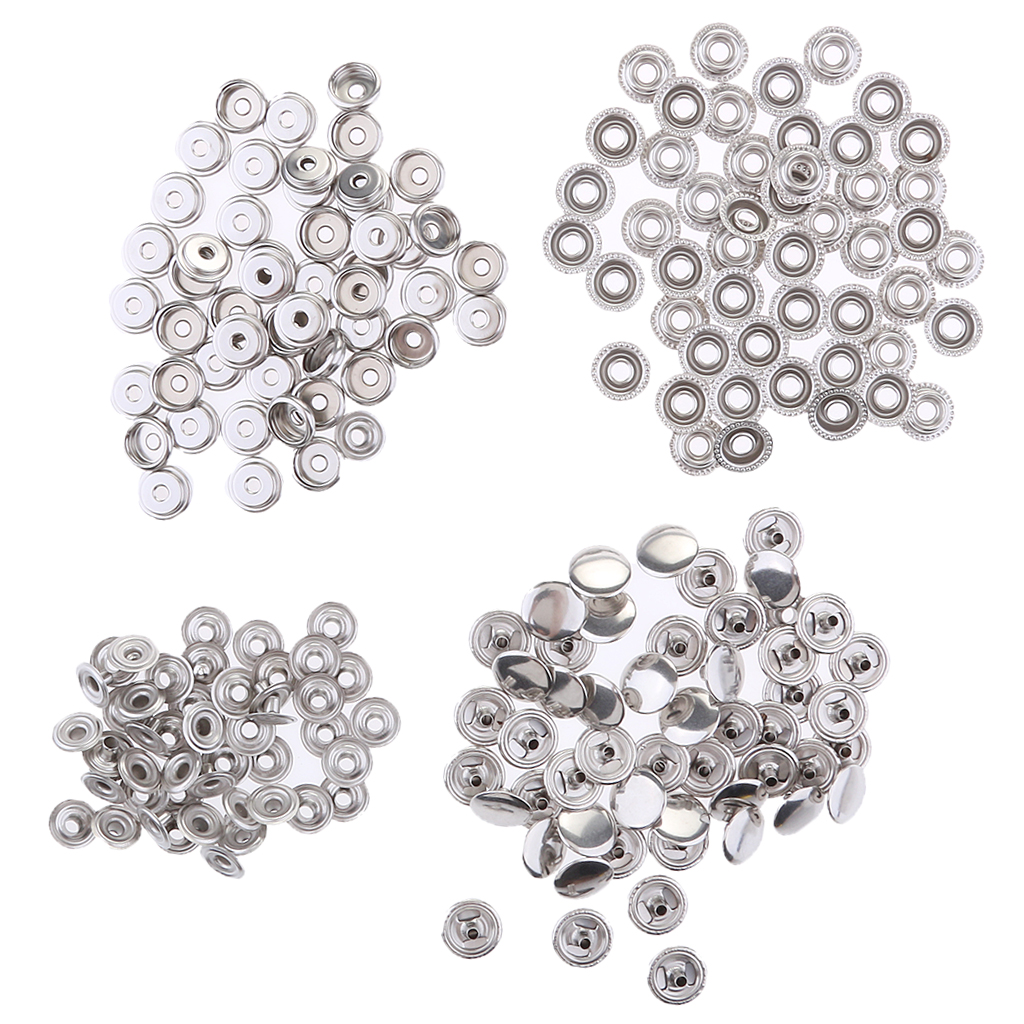 100 Pcs Marine Boat Canvas Snap Fastener Button Press Studs Tool Kit