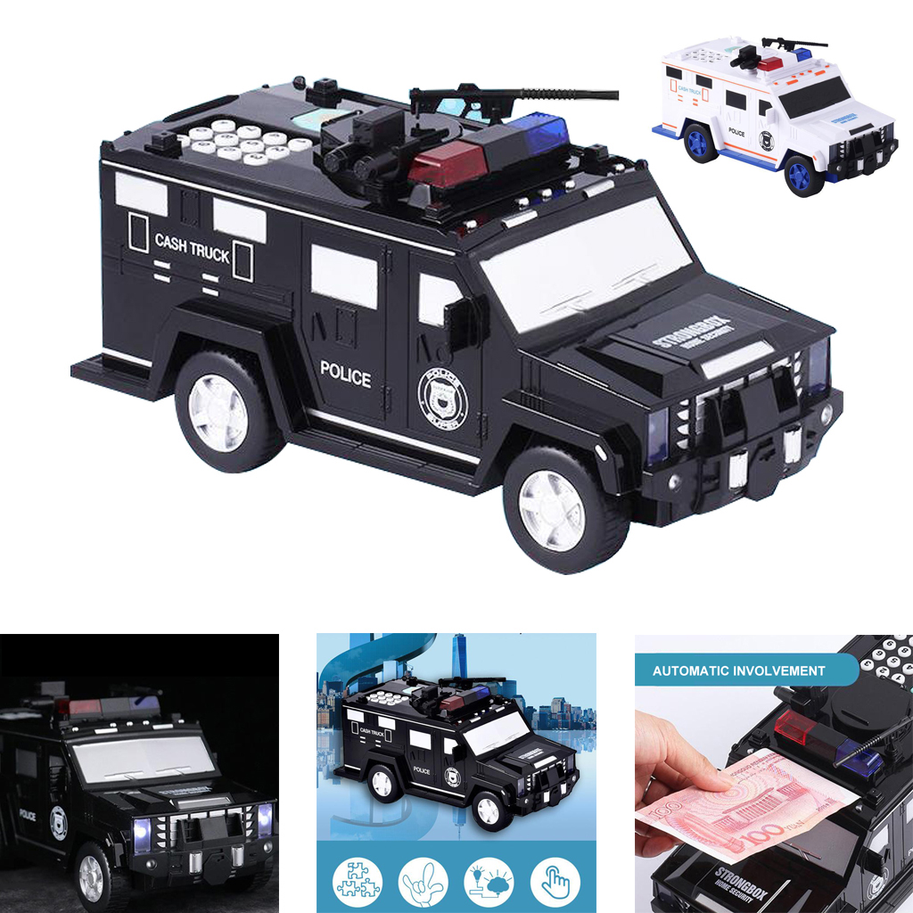 Kids Cash Truck Car Toy Fingerprint Password Piggy Bank Child Money Coin Box
