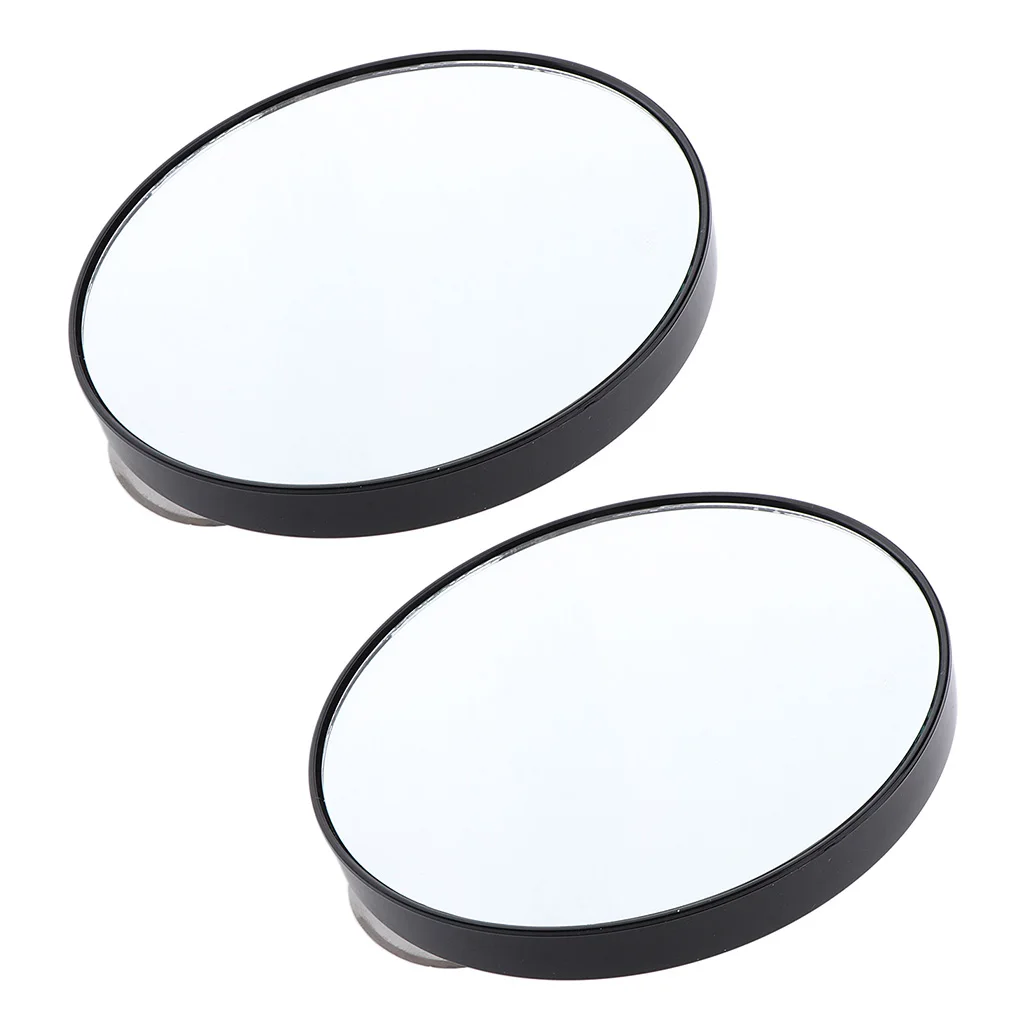 2pcs Black 10X Magnification Makeup Mirror Wall Suction Bathroom Mirrors