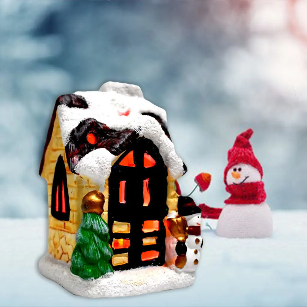 DIY Wooden Dollhouse Kit Christmas Exquisite Resin Miniatures House for Festival Lovers Friends