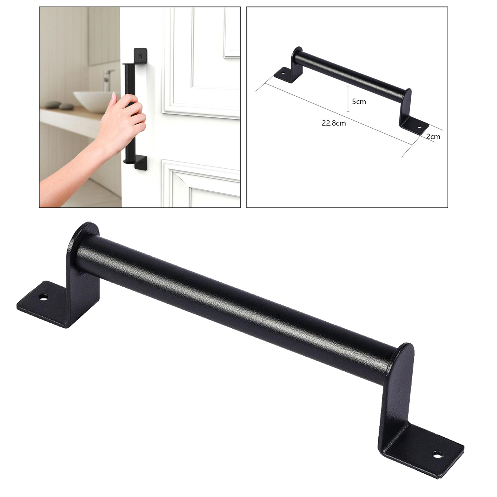 Sliding Barn Door Handle Carbon Steel Door Pull for Wardrobes Cabinets Garages Wooden Door Handle