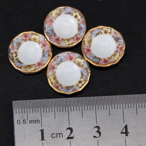 40 Pcs 1:12 Dollhouse Miniature Dining Ware Porcelain Tea Set Cup Dish Cups