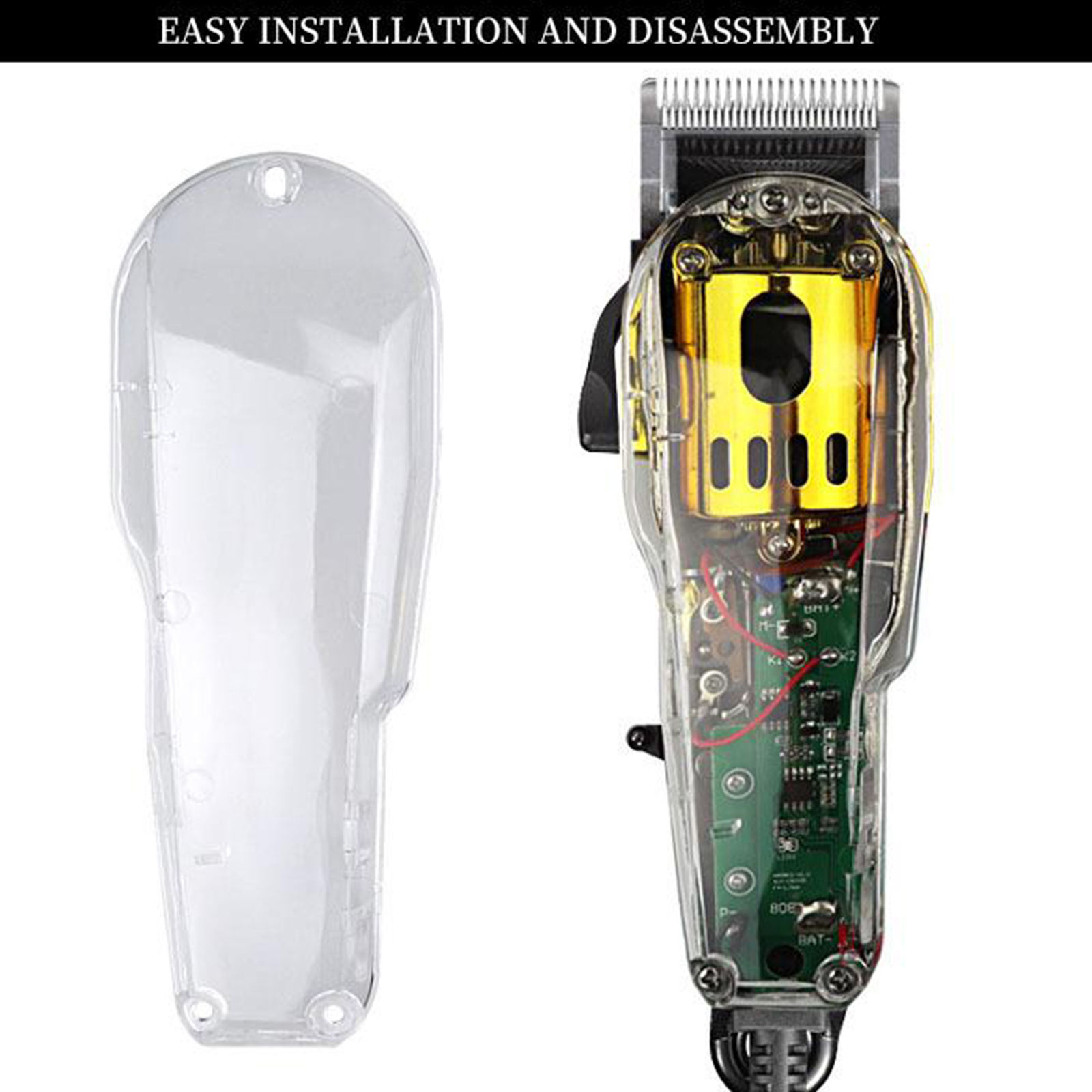 Detachable DIY Front Housing Transparent Cover Case for Wahl 8147-035 808 Cordless Electric Clipper