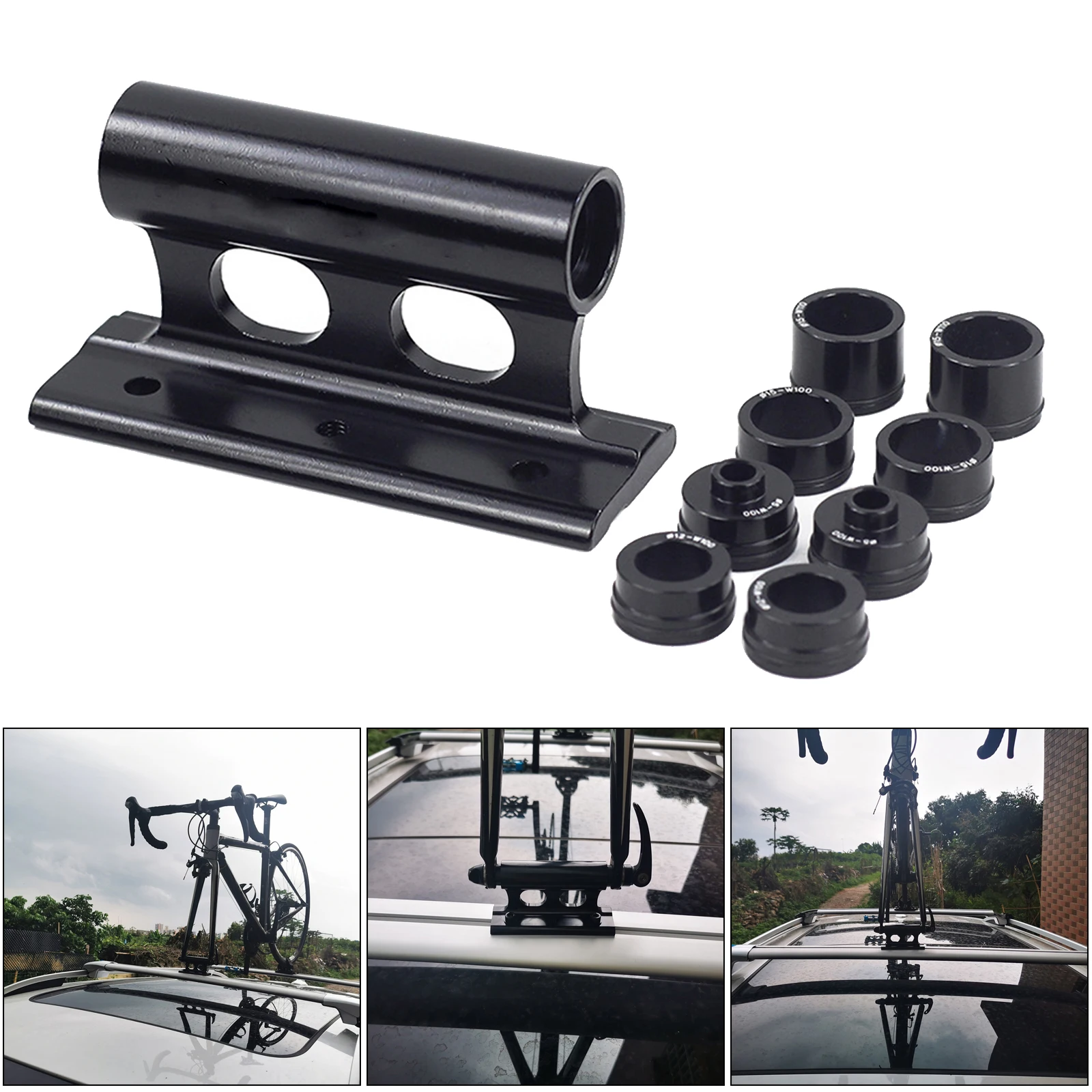 Alloy Bike Car Roof Mount Bicycle SUV Truck Bed Block Rack Quick Release 15x100/110mm M12x100mm Thru Axle Carrier Holder