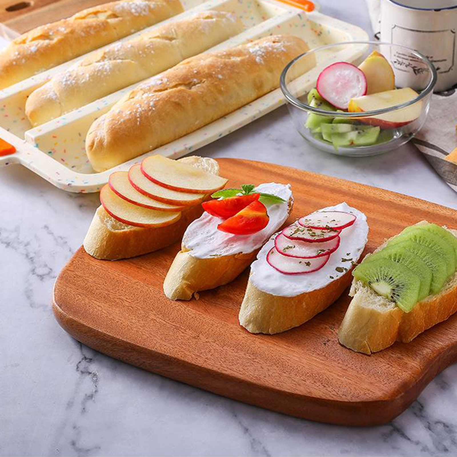 Silicone Lasagna Trio Pan Lasagna Pan Baguette Form French Bread Hot Dog Mold Non Slip Cookware for Roasting Lasagna