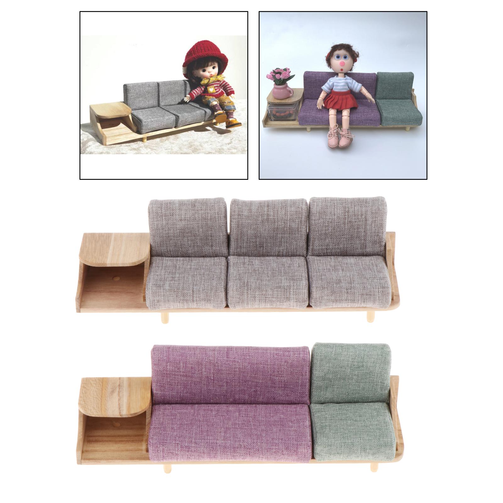 Dollhouse Furniture 1/12 Mini Sofa Cabinet Miniature for Doll House Decor