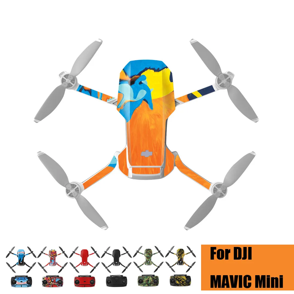 Freeby Compatible with DJI Mavic Mini Drone Waterproof Removable PVC Stickers Decal Skin Cover Protector 6PCS 