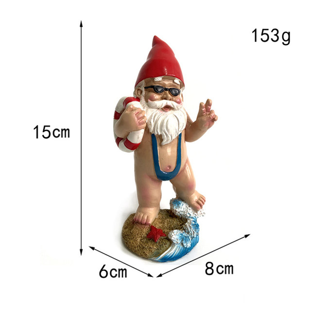 Summer Gnome In Swimsuit By The Beach Lawn Gnome Figurine