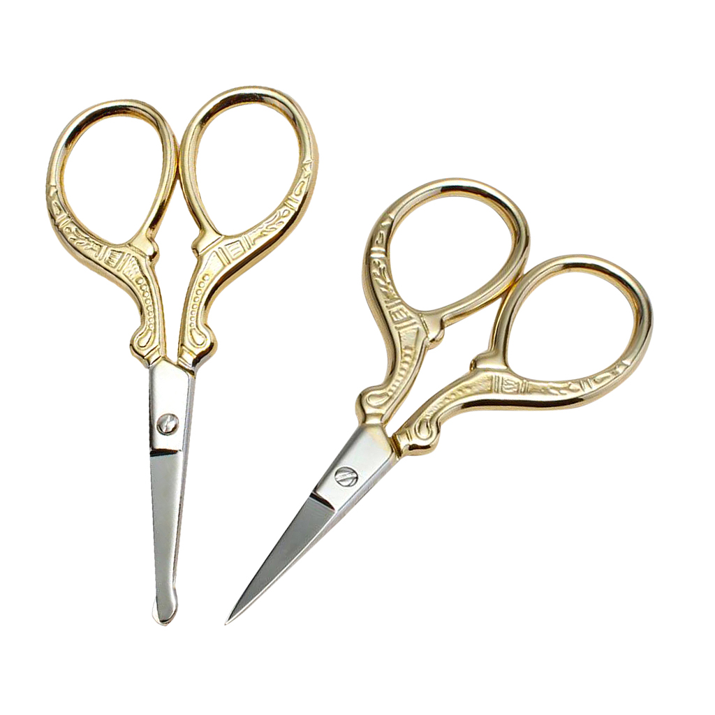 Stainless Steel Makeup Tools Beauty Beard Mustache Nose Hair Trimming Scissors Cusp Head