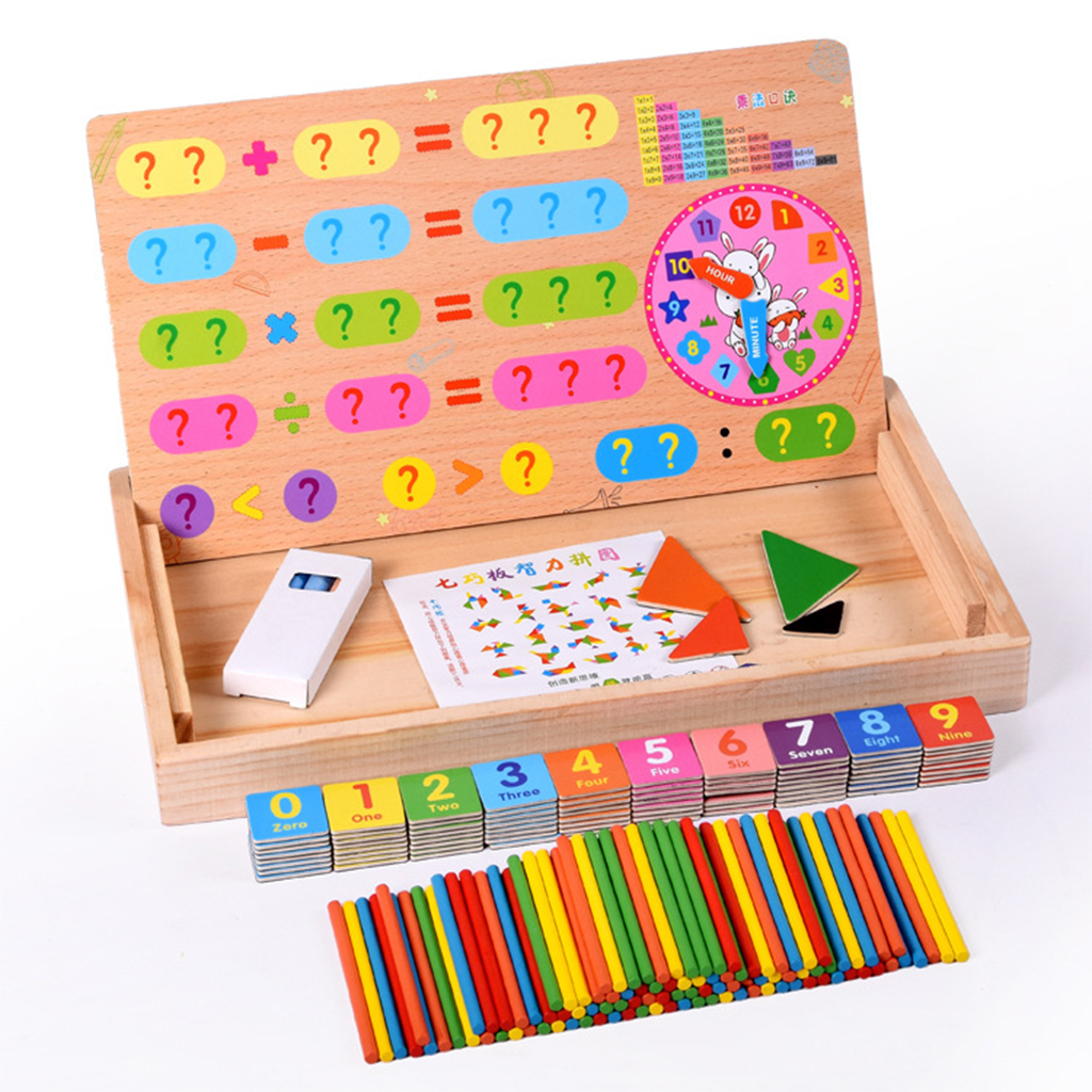 Multifunction Counting Sticks Wood Calculation Math Pre- Children Toys