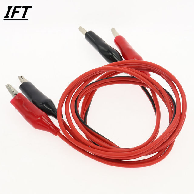 Electronica Pinzas De Cocodrilos De Doble Extremo Clips De Prueba De Cables De Prueba Eléctricos Cable De Puente Eléctrico 100CM 39.37in Clip Pinzas Cocodrilo