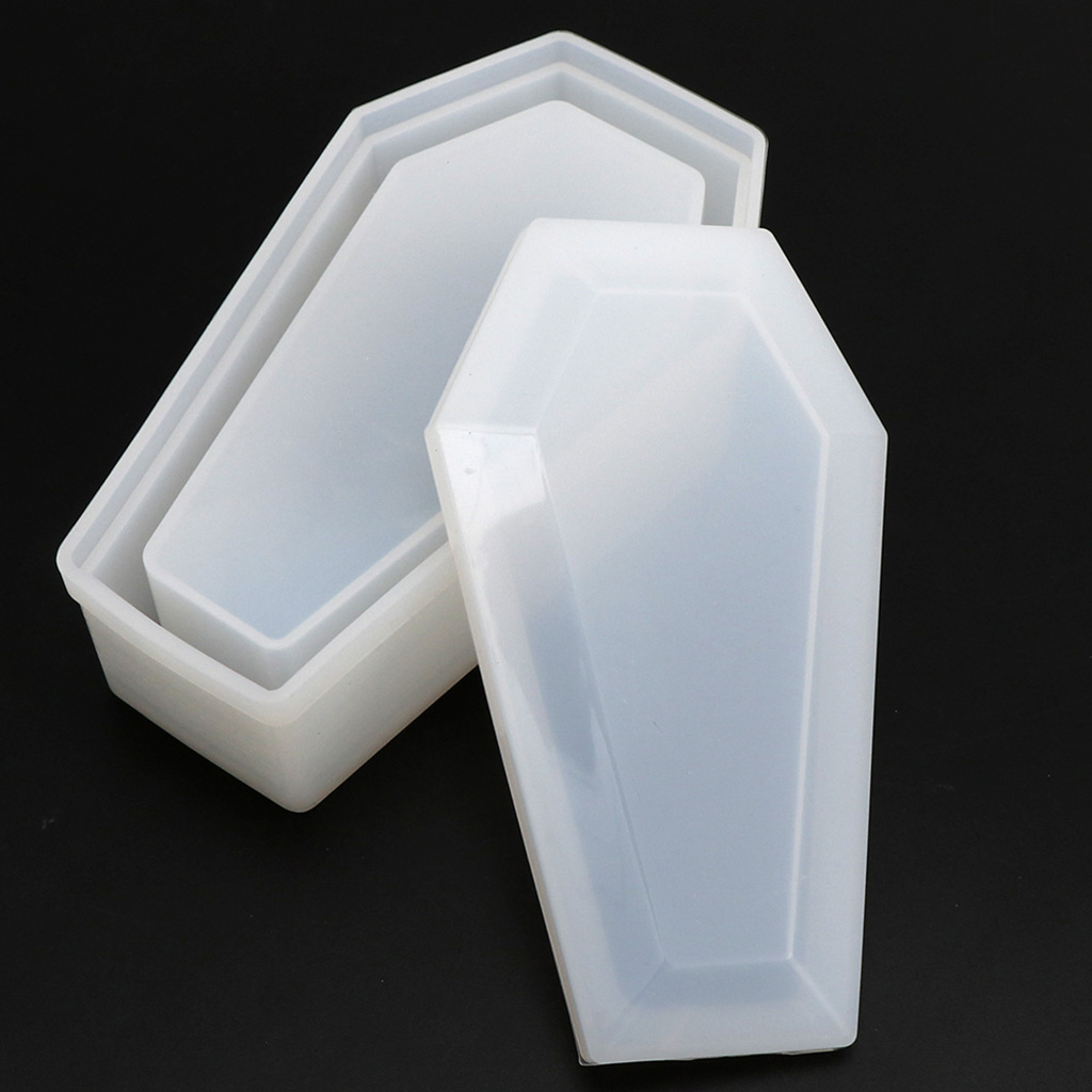 Gothic Crystal Coffin Storage Box Silicone Mold Resin for Halloween Resin Container Mold Art Supplies DIY Resin Making