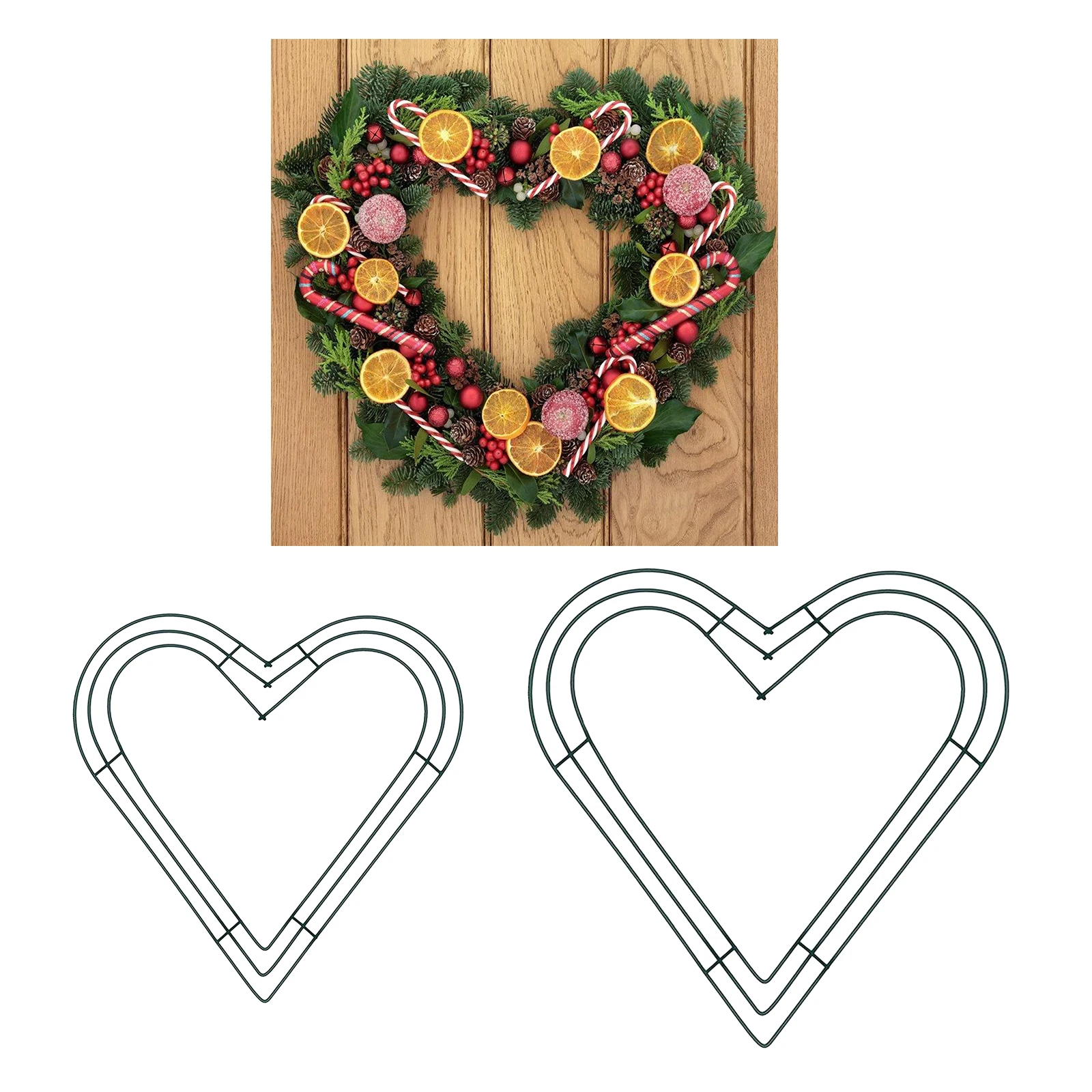 Metal Wreath Frame Ring Heart Shaped DIY Macrame Floral Crafts Wire Wreath Form Christmas Decoration Door Crafts