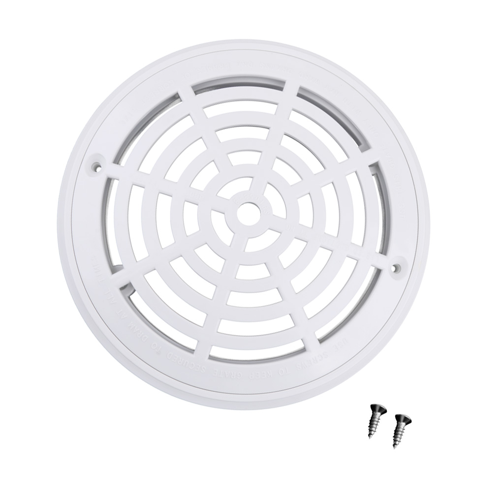 Plastic 8'' Main Drain Cover Anti-Vortex Suction Outlet Fittings Accessary