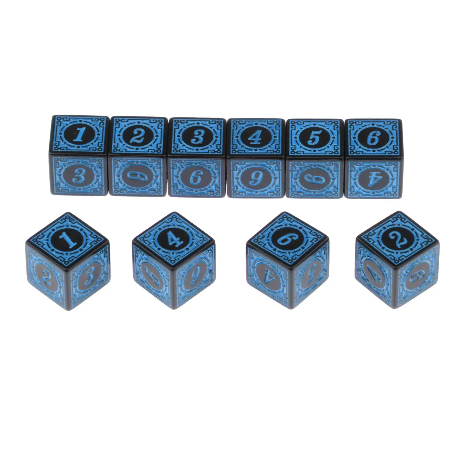 10pcs Multi Sided Acrylic D6 Dices for Table Board Role Playing Game