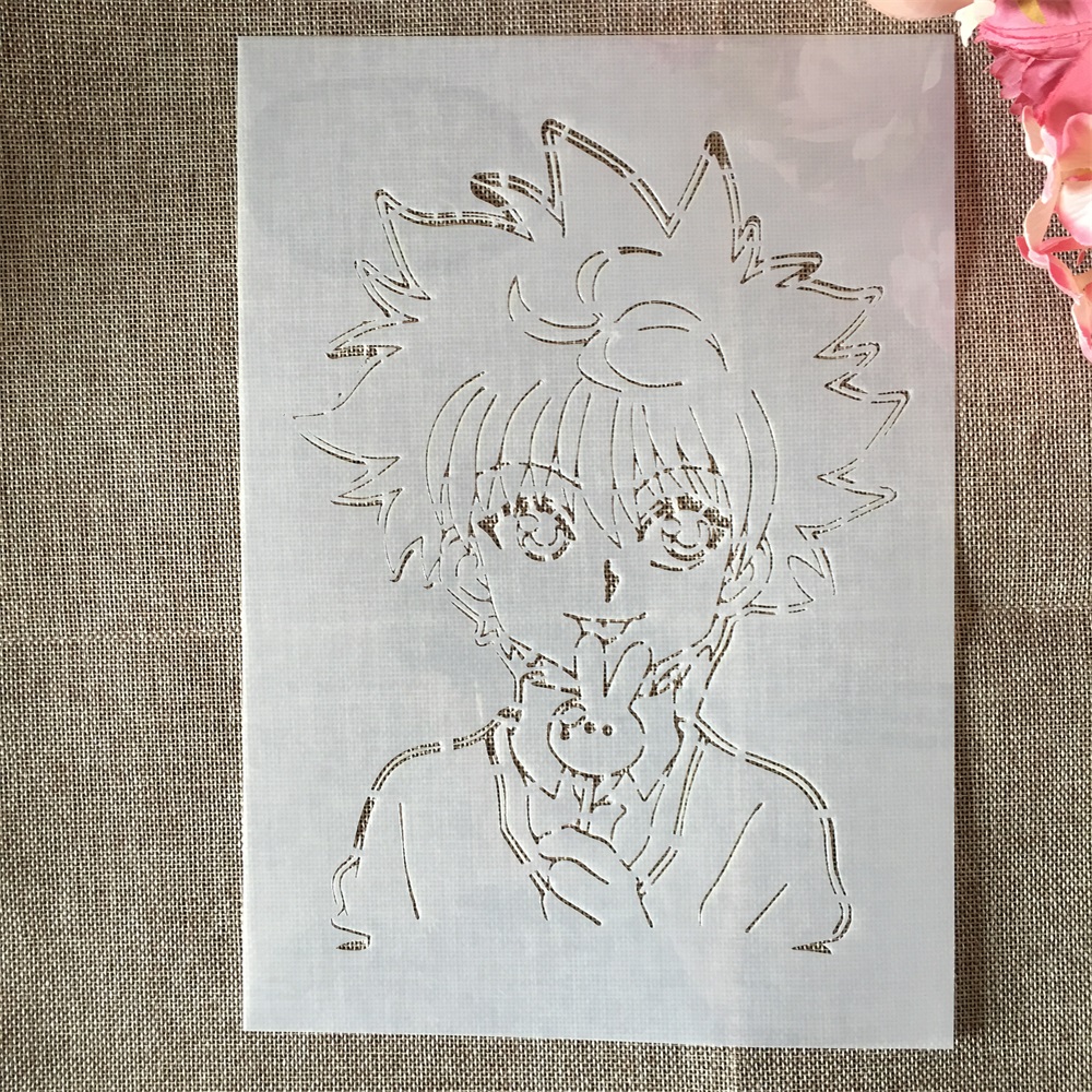 А4 29 см аниме Hunter X Hunter Killua DIY слойные трафареты Рисование  искусственные тисненые альбомы