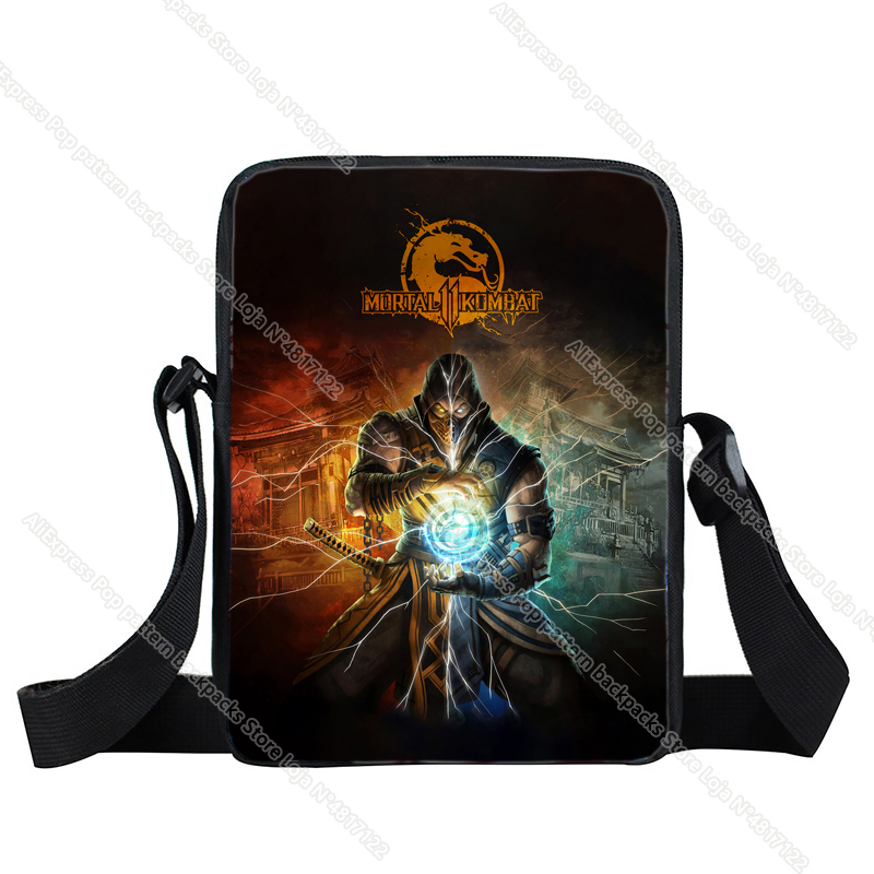 mortal kombat ombro saco do mensageiro jogo lendário combate mini pequeno quadrado saco de telefone celular bolsa pequena crossbody saco