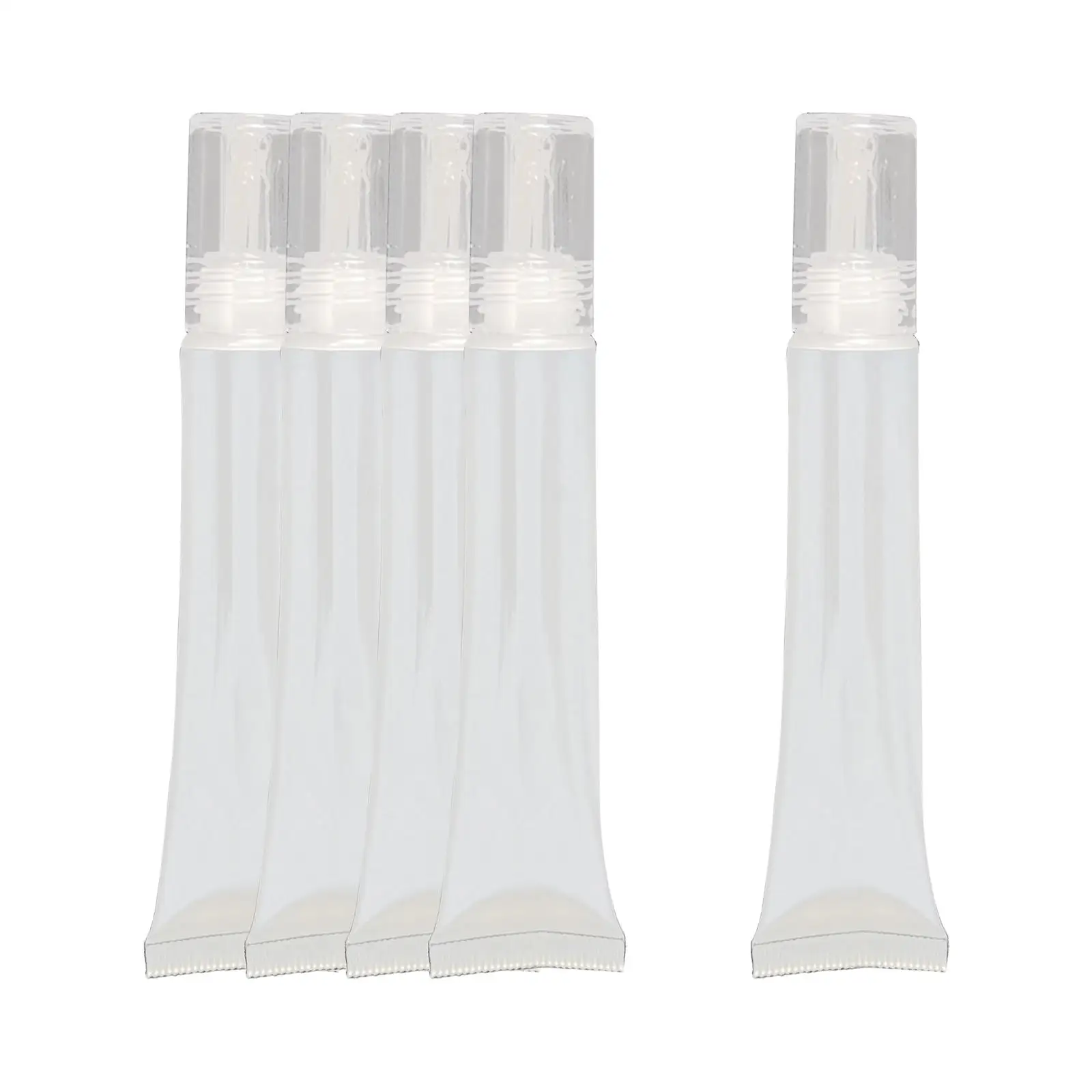 5x Cosmetic Soft Tubes Travel Packing Translucent Sample 20ml/0.7oz Reusable Container for Shampoo Lotion Lip Gloss Toothpaste