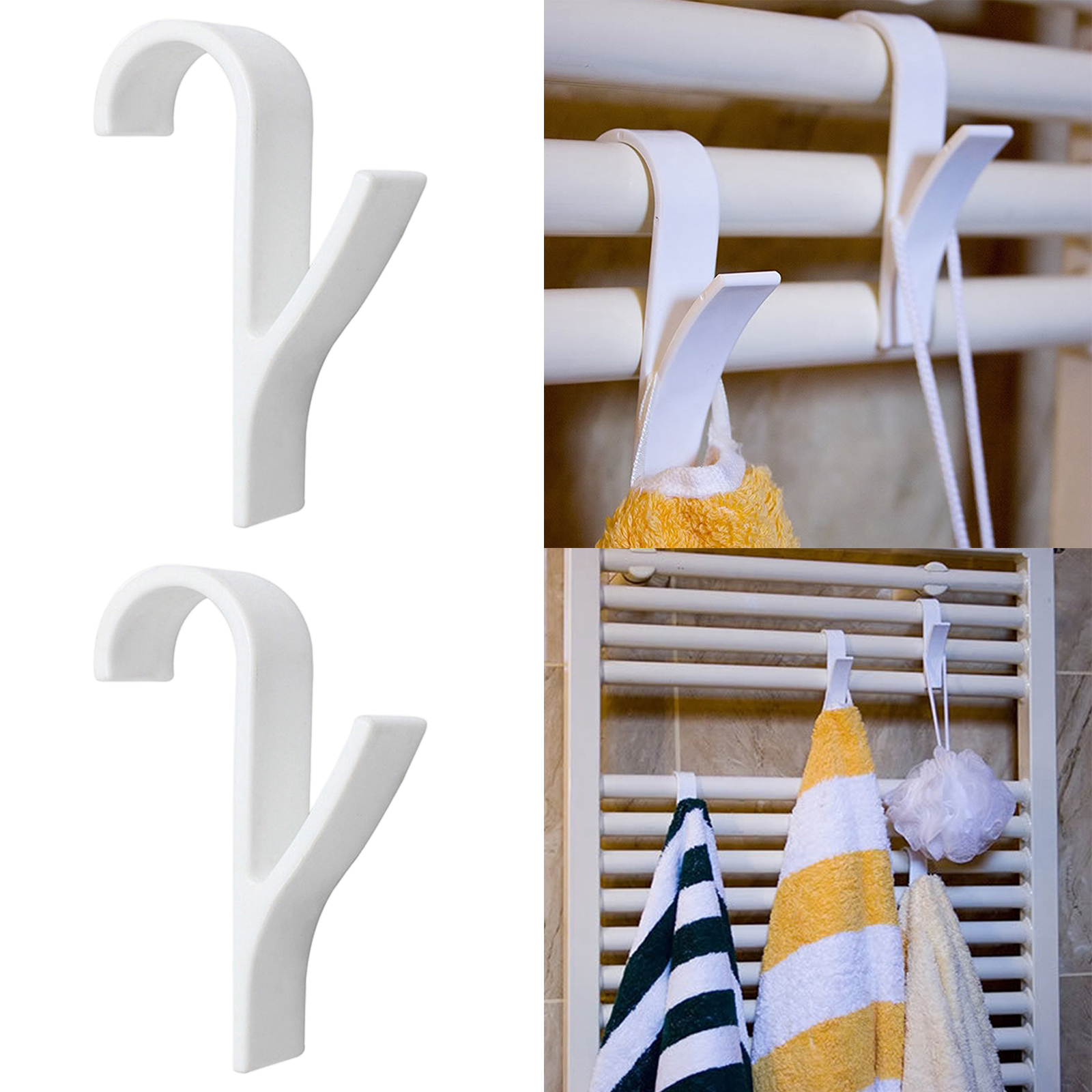 2-Pack Over The Door Hooks for Doors ABS Plastic Hangers for Everything Over Door Hooks